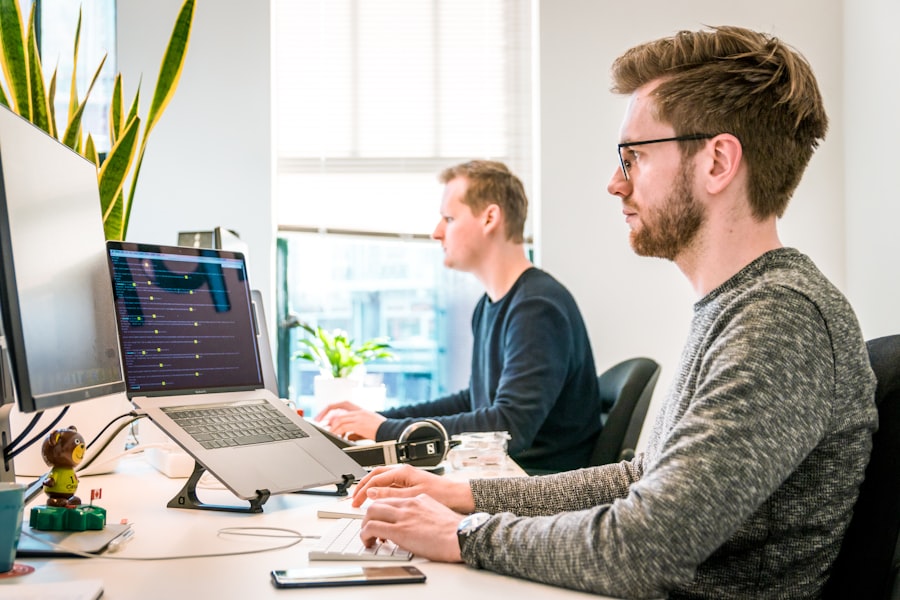 Consultants collaborating on an ERP implementation project